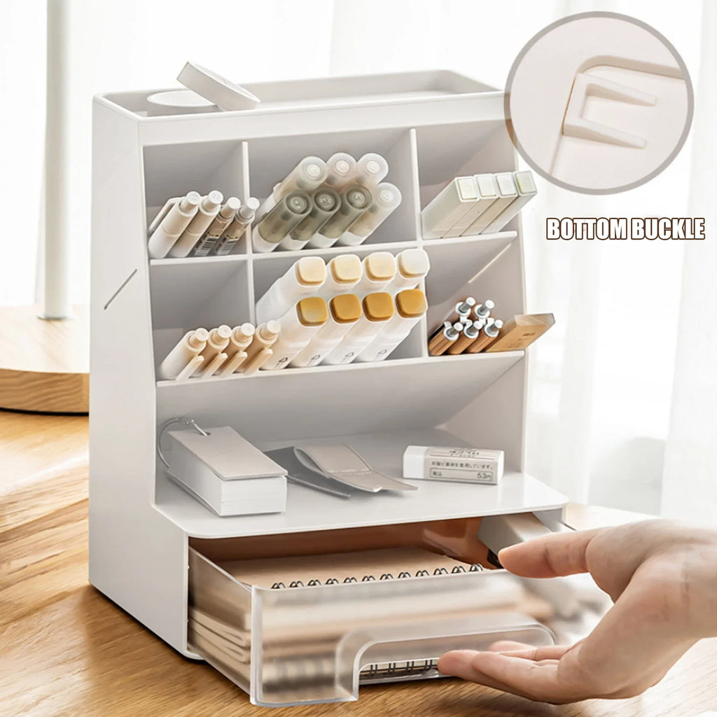 Wooden Desk Pen Organizer