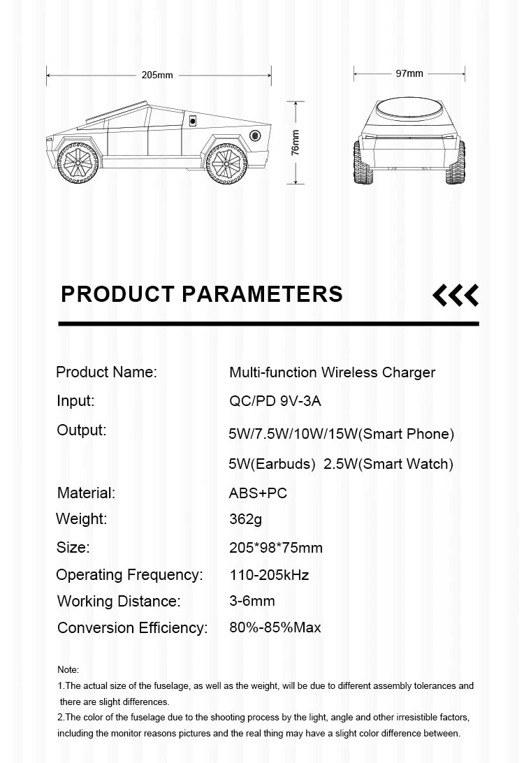 Cybertruck 3rds -in-1 Charger
