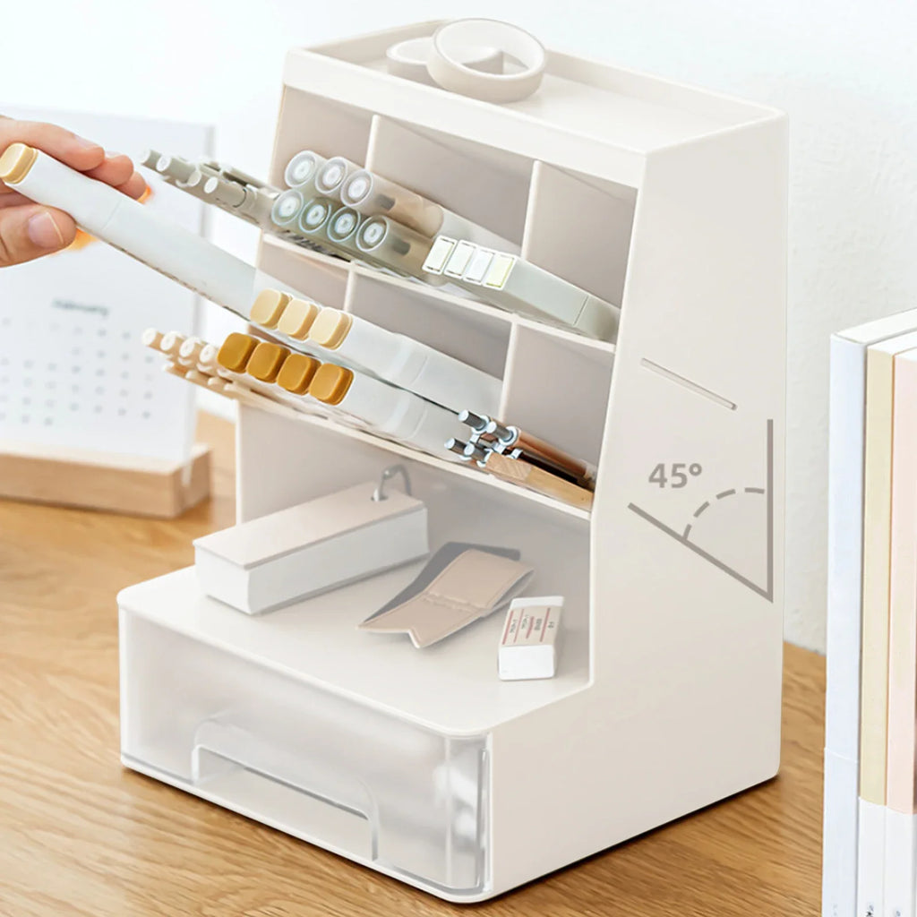 Wooden Desk Pen Organizer